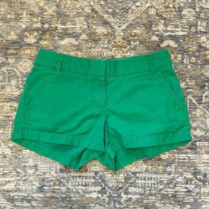 J.Crew green chino shorts. Size 2.
